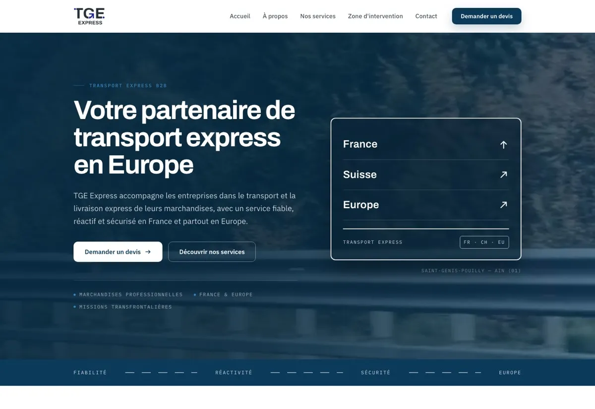 TGE Express, express B2B entre la France et la Suisse